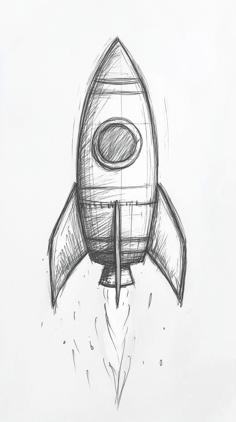 Random Things to Draw: Simple Rocket Ship Launching