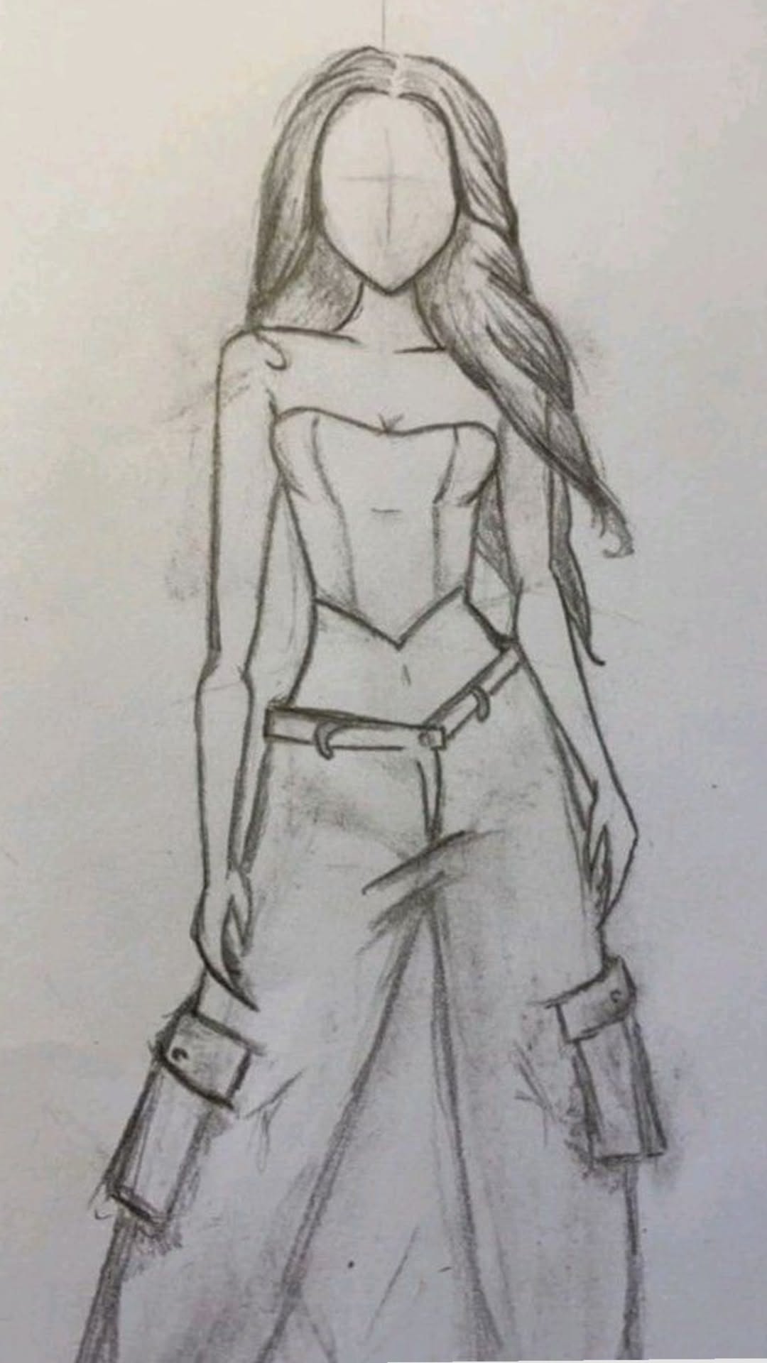 Stylish Woman with Long Hair in Casual Outfit