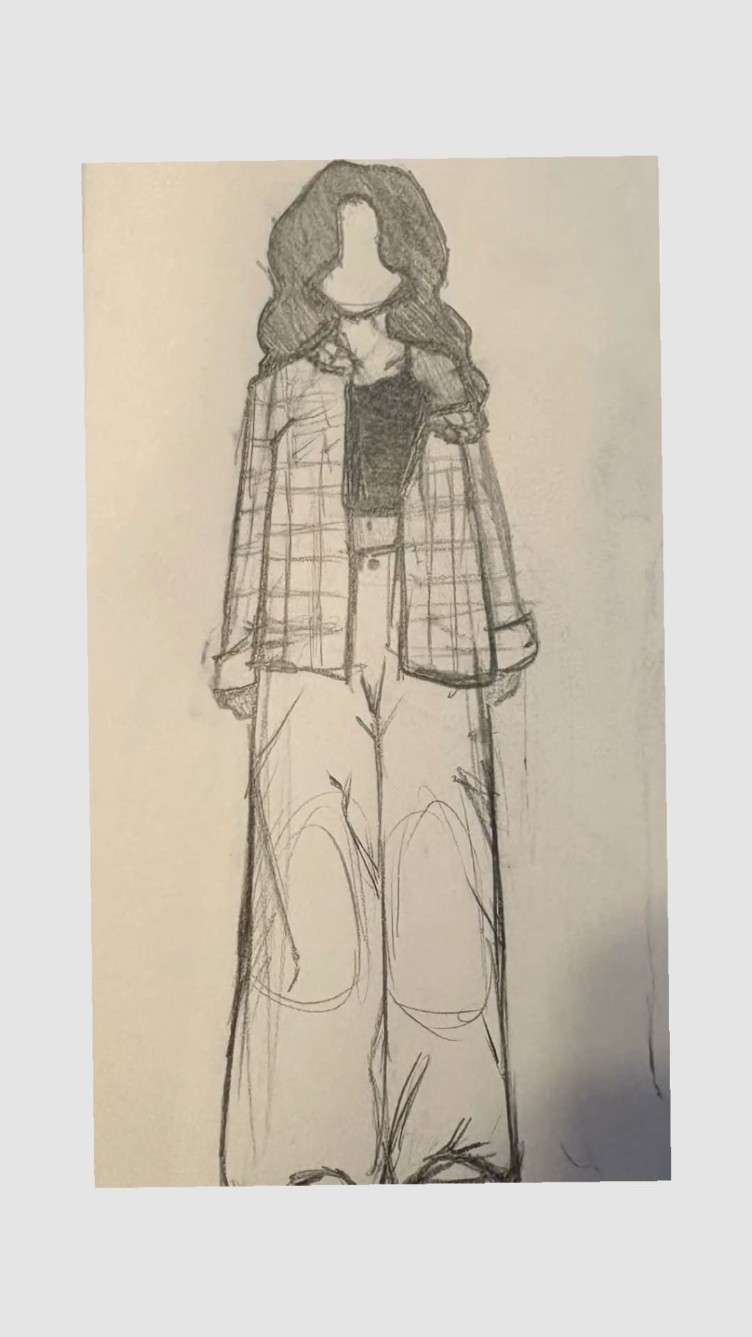 Trendy Girl in Oversized Checkered Jacket and Wide-Leg Pants