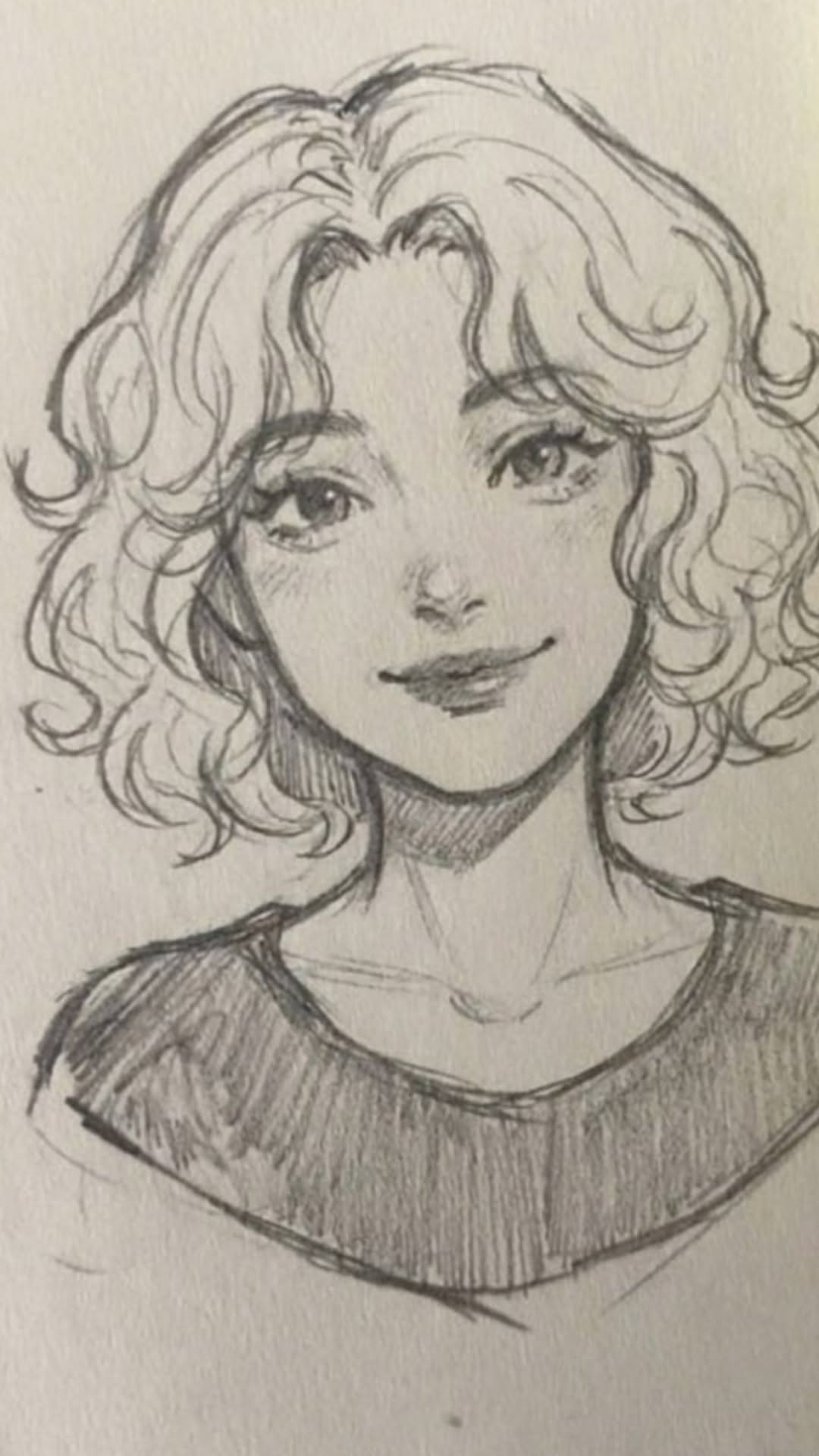 Charming Girl with Curly Hair Portrait