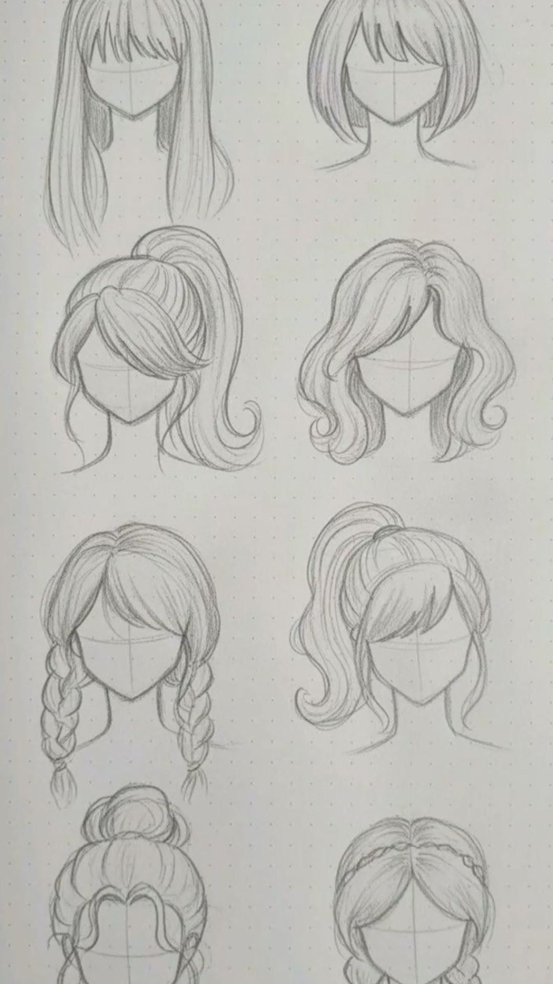 Diverse Hairstyles Sketch Reference