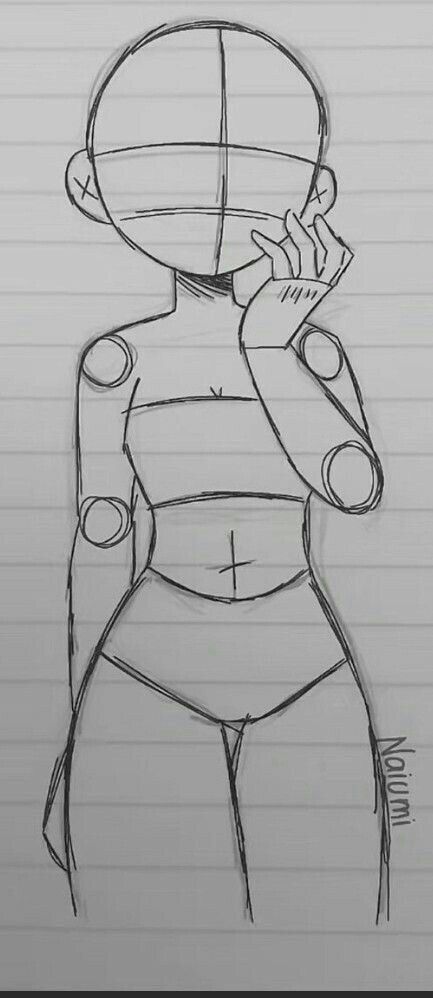 Simple Female Figure with Hand on Face Gesture