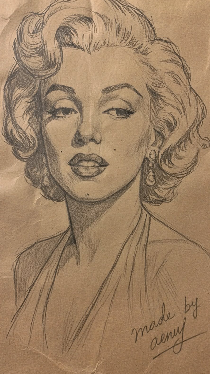 Classic Marilyn Monroe Pencil Sketch