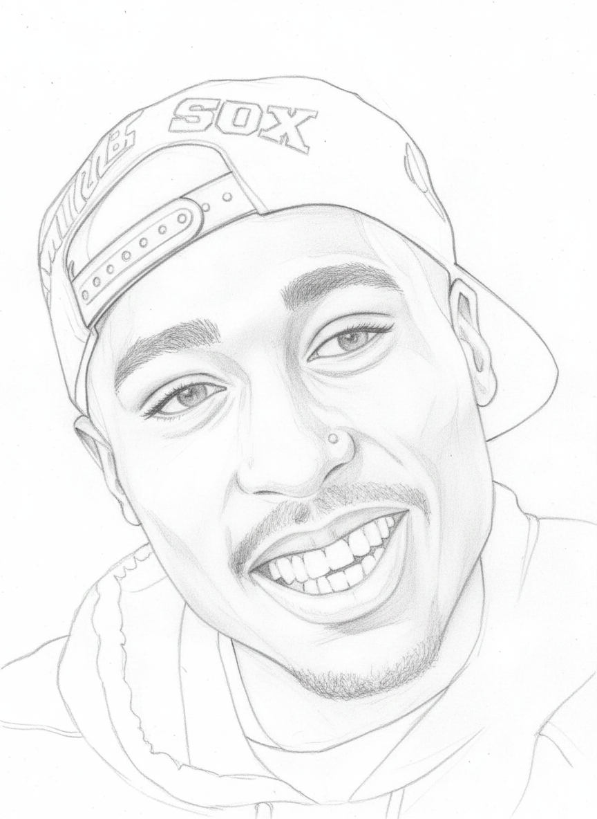 Portrait of Tupac Shakur Smiling