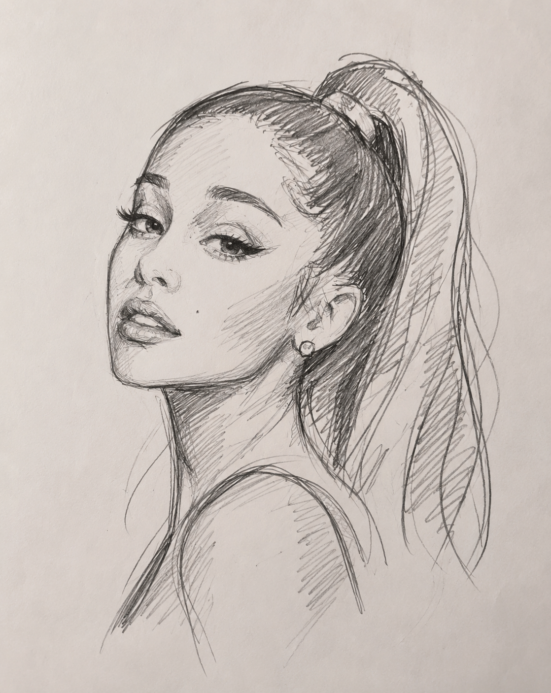 Ariana Grande Profile Sketch
