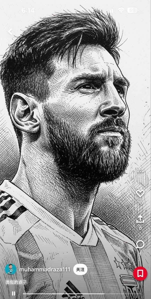 Realistic Portrait of Lionel Messi