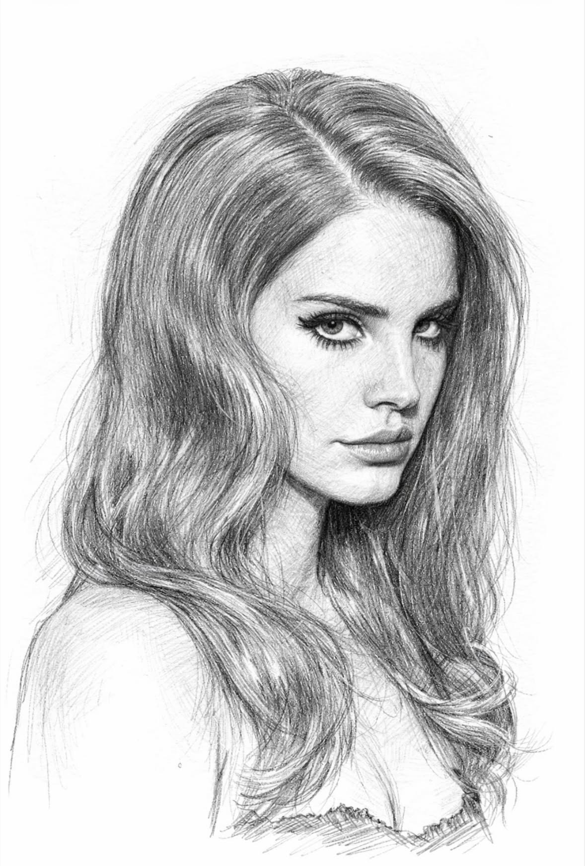 Realistic Portrait of a Woman with Long Hair