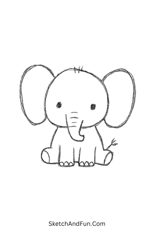 Adorable Baby Elephant with Big Ears