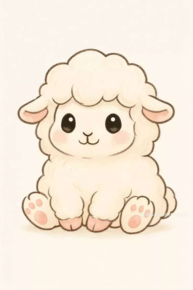 Adorable Baby Lamb with Fluffy Coat