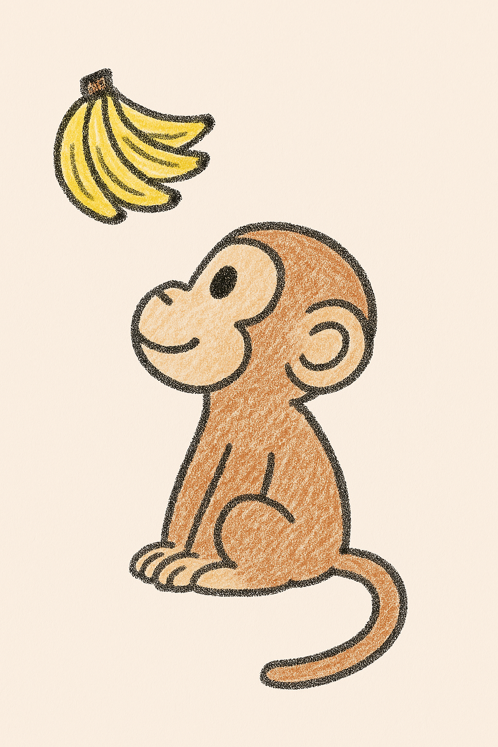 Adorable Baby Monkey Reaching for a Banana