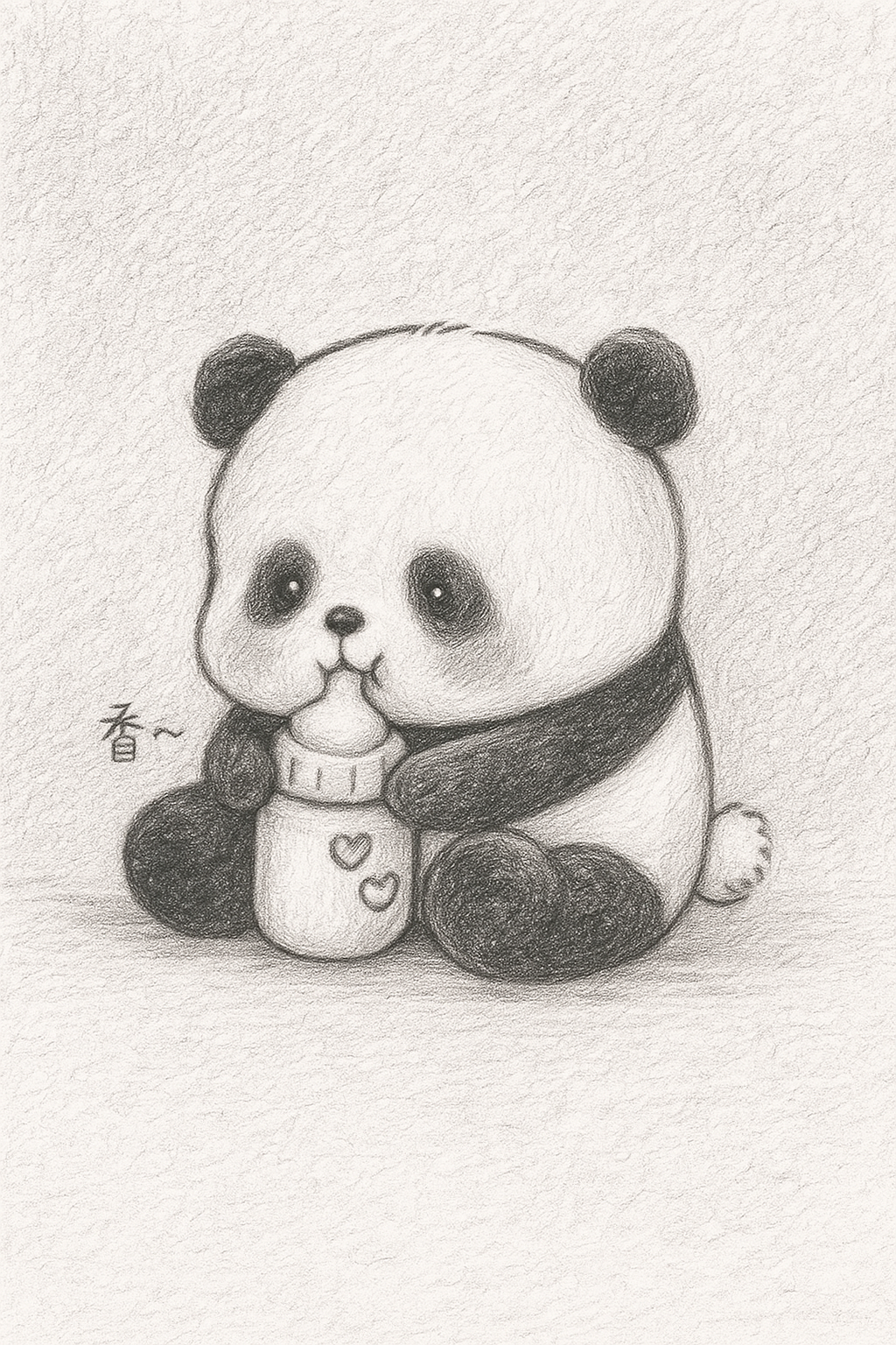 Adorable Baby Panda with Bottle