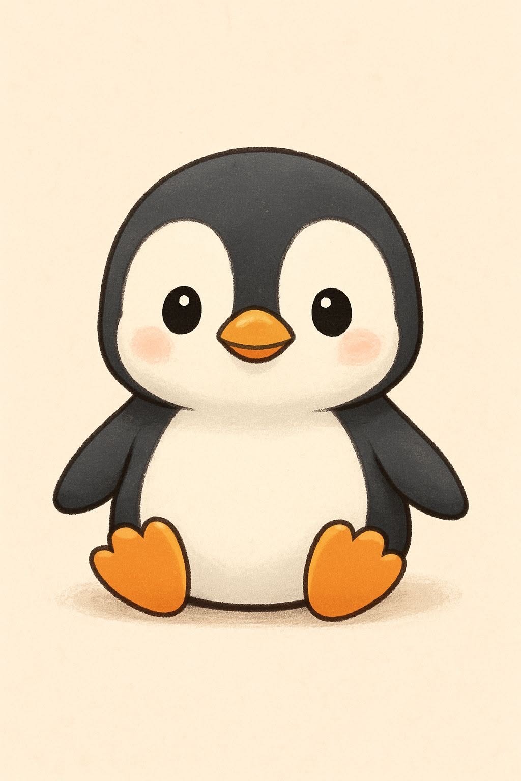 Adorable Baby Penguin Sitting Cute