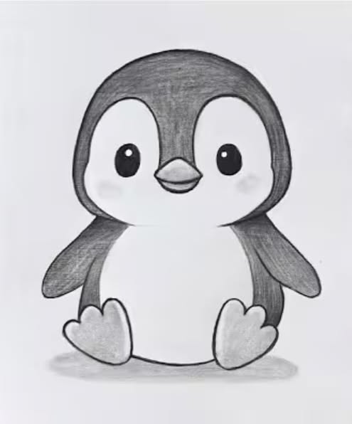 Adorable Baby Penguin Sitting