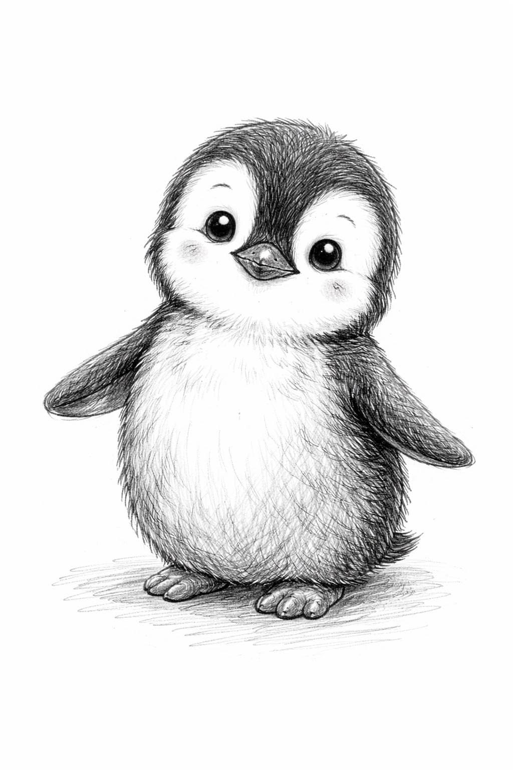 Adorable Baby Penguin with Fluffy Feathers