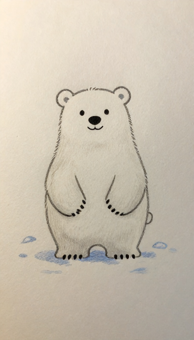 Adorable Baby Polar Bear Standing