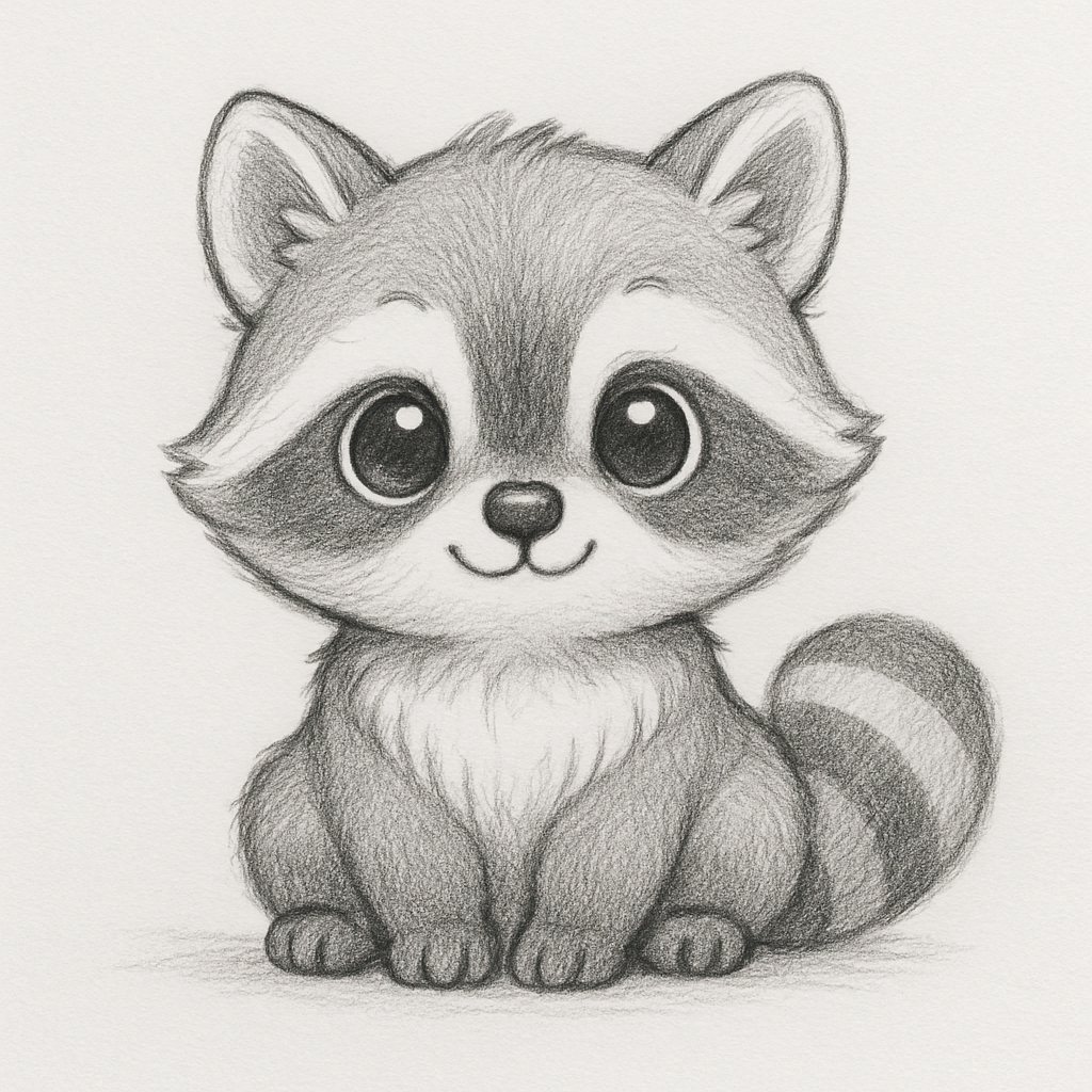 Adorable Baby Raccoon with Big Eyes
