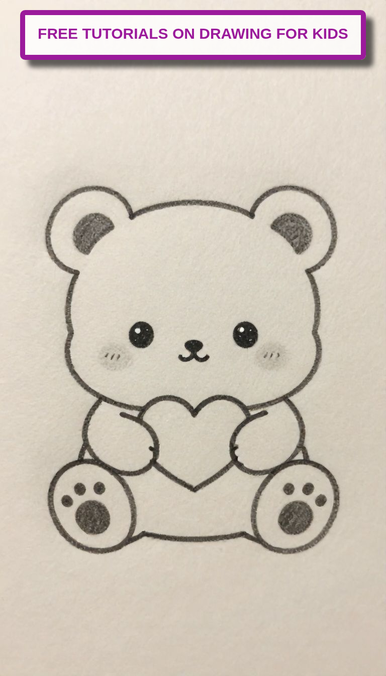 Adorable Bear Holding a Heart