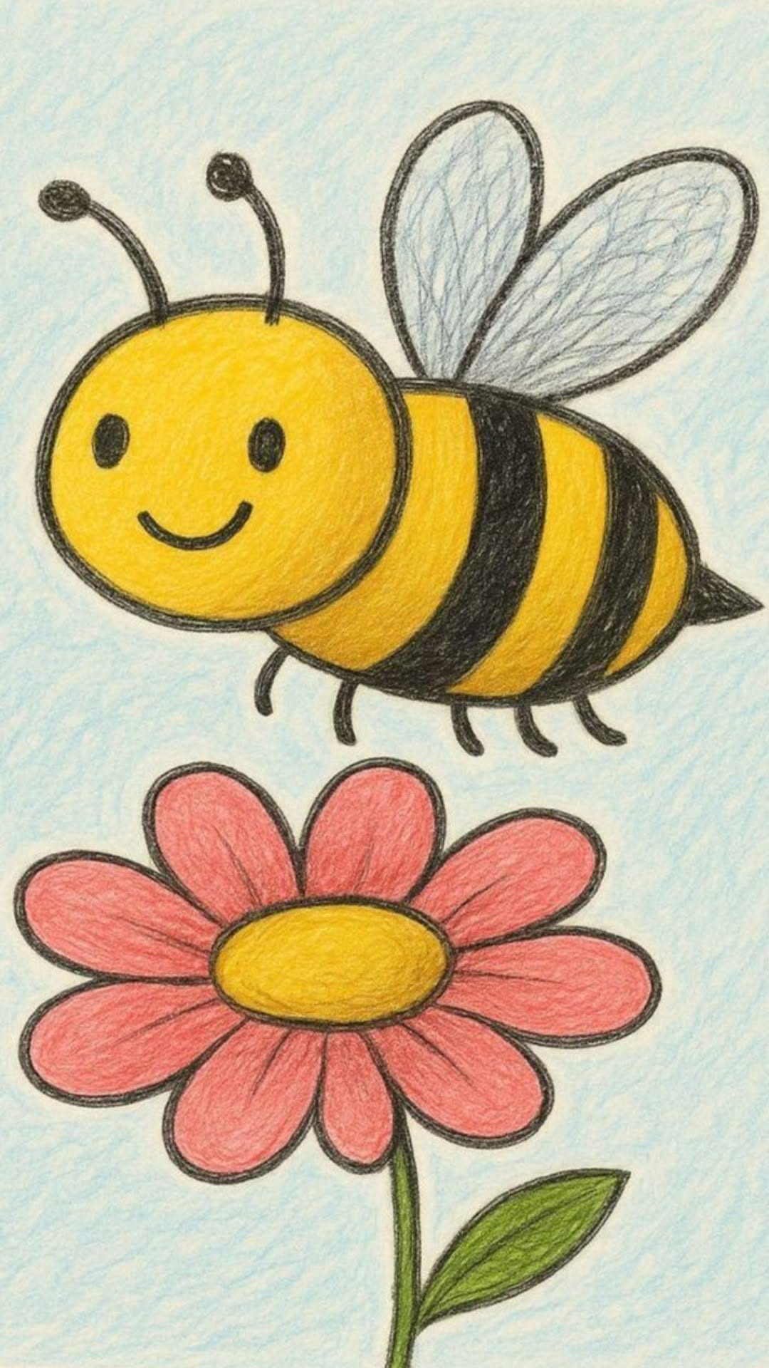 Adorable Bee Flying Above a Pink Flower