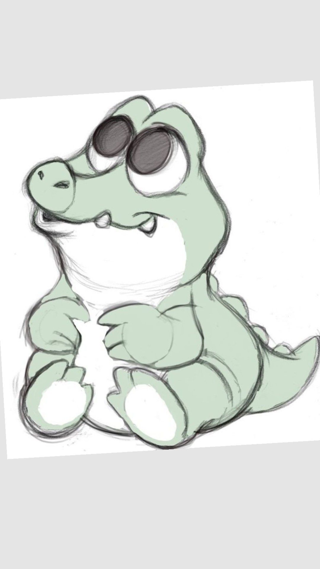 Adorable Cartoon Baby Crocodile