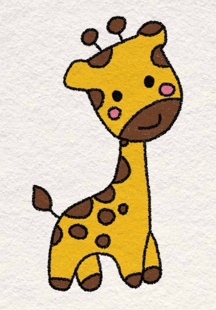 Adorable Cartoon Giraffe with Spots