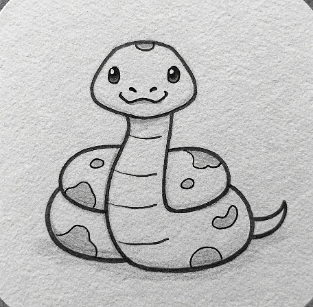Adorable Cartoon Snake with a Smile