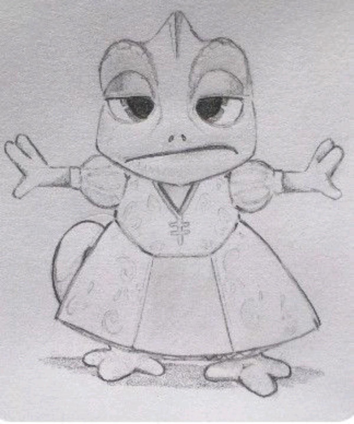 Adorable Chameleon in a Dress