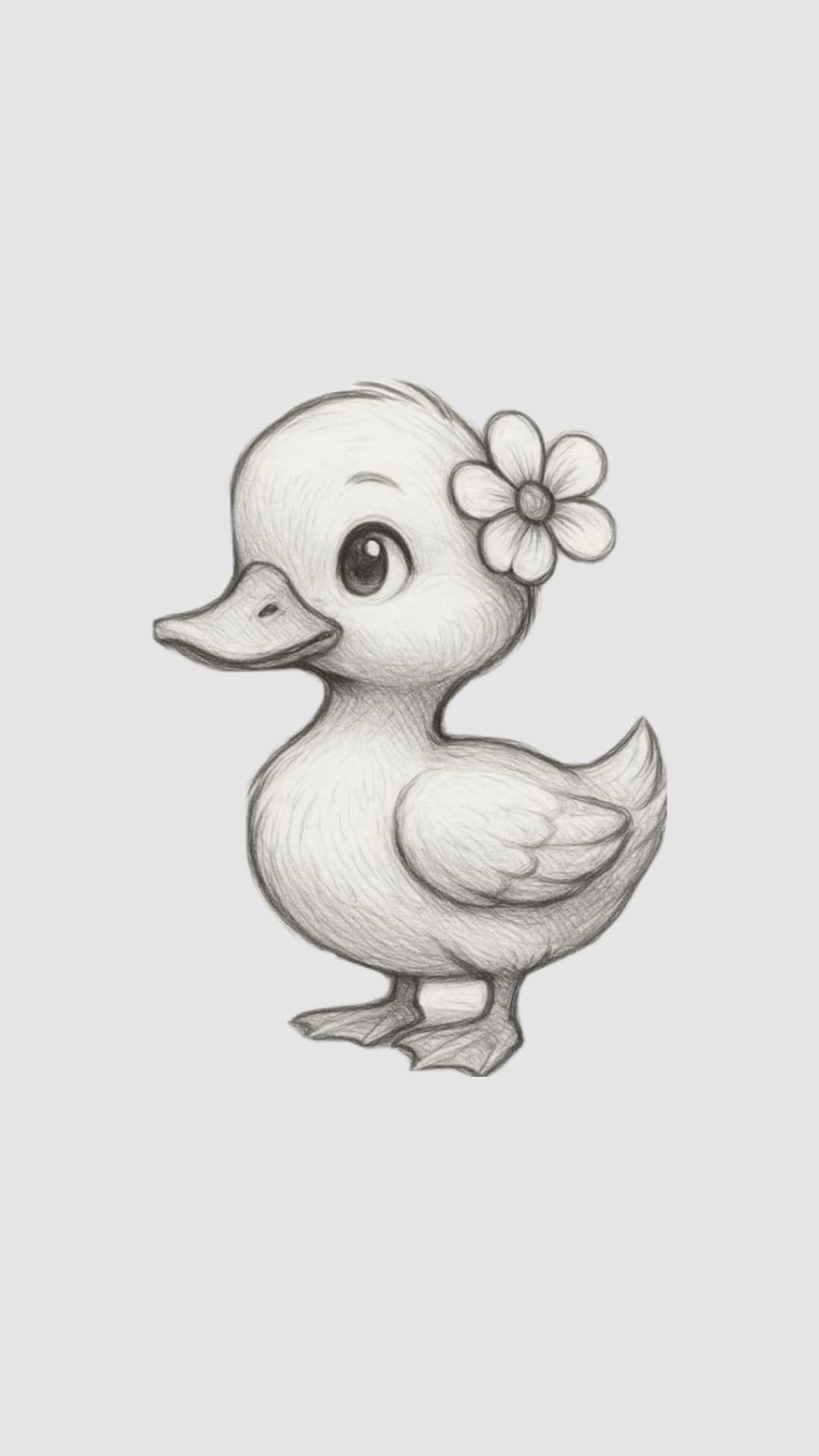 Adorable Duckling with Flower