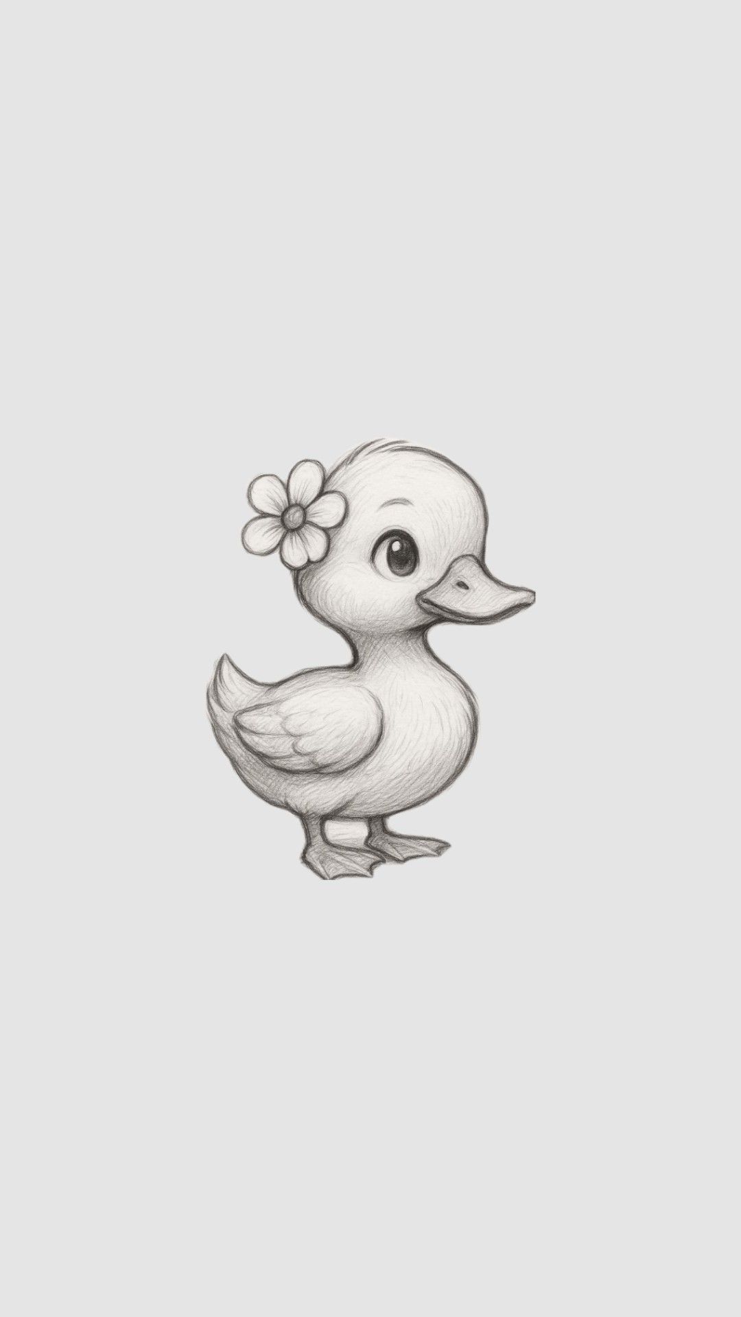 Adorable Duckling with Flower