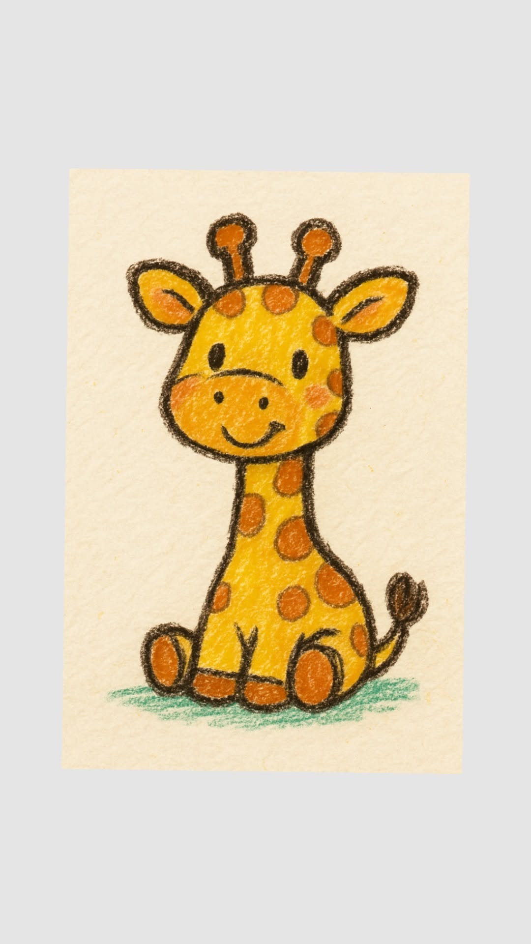 Adorable Giraffe Sitting with Big Smile