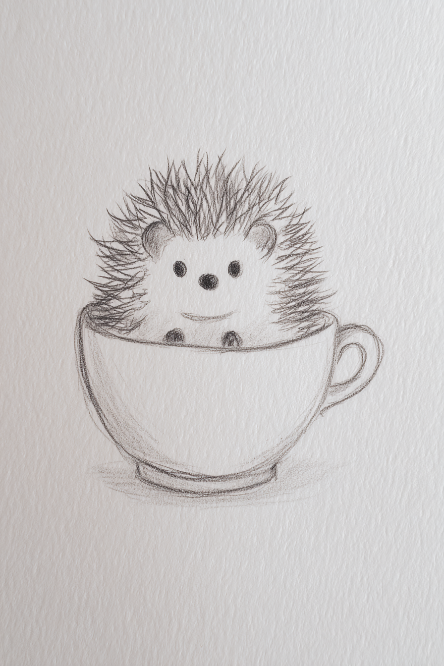 Adorable Hedgehog in a Teacup