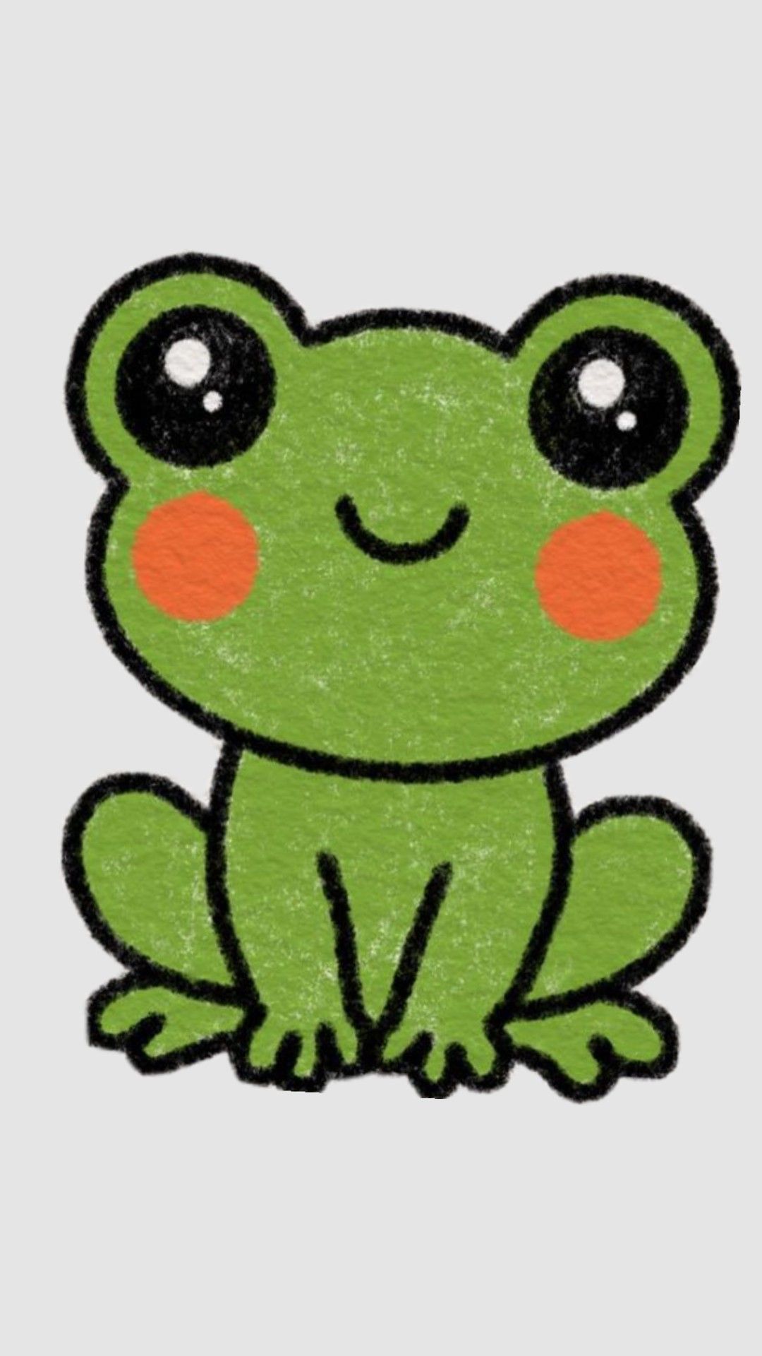 Adorable Kawaii Frog with Cheeks