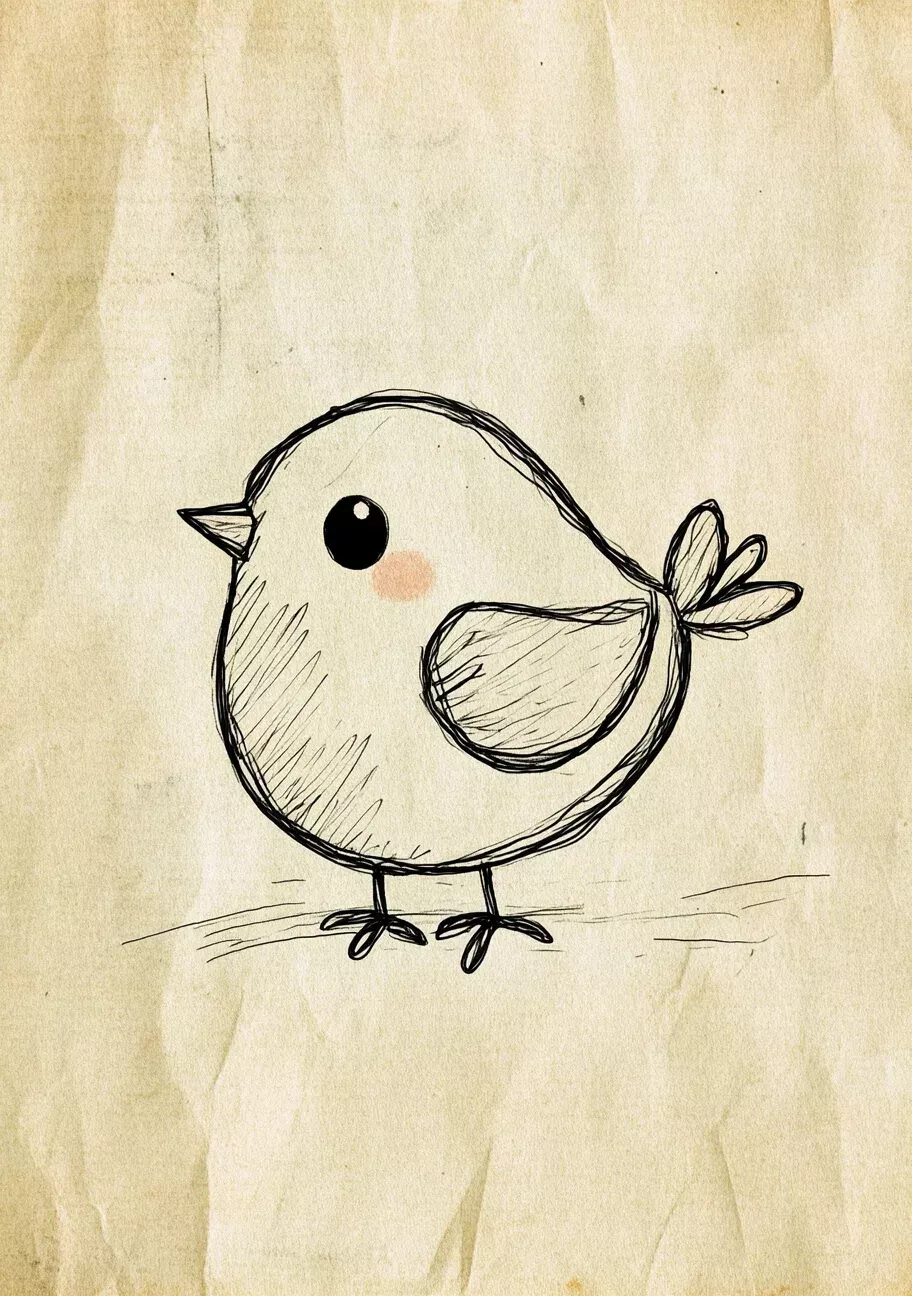 Adorable Little Bird with Big Eyes