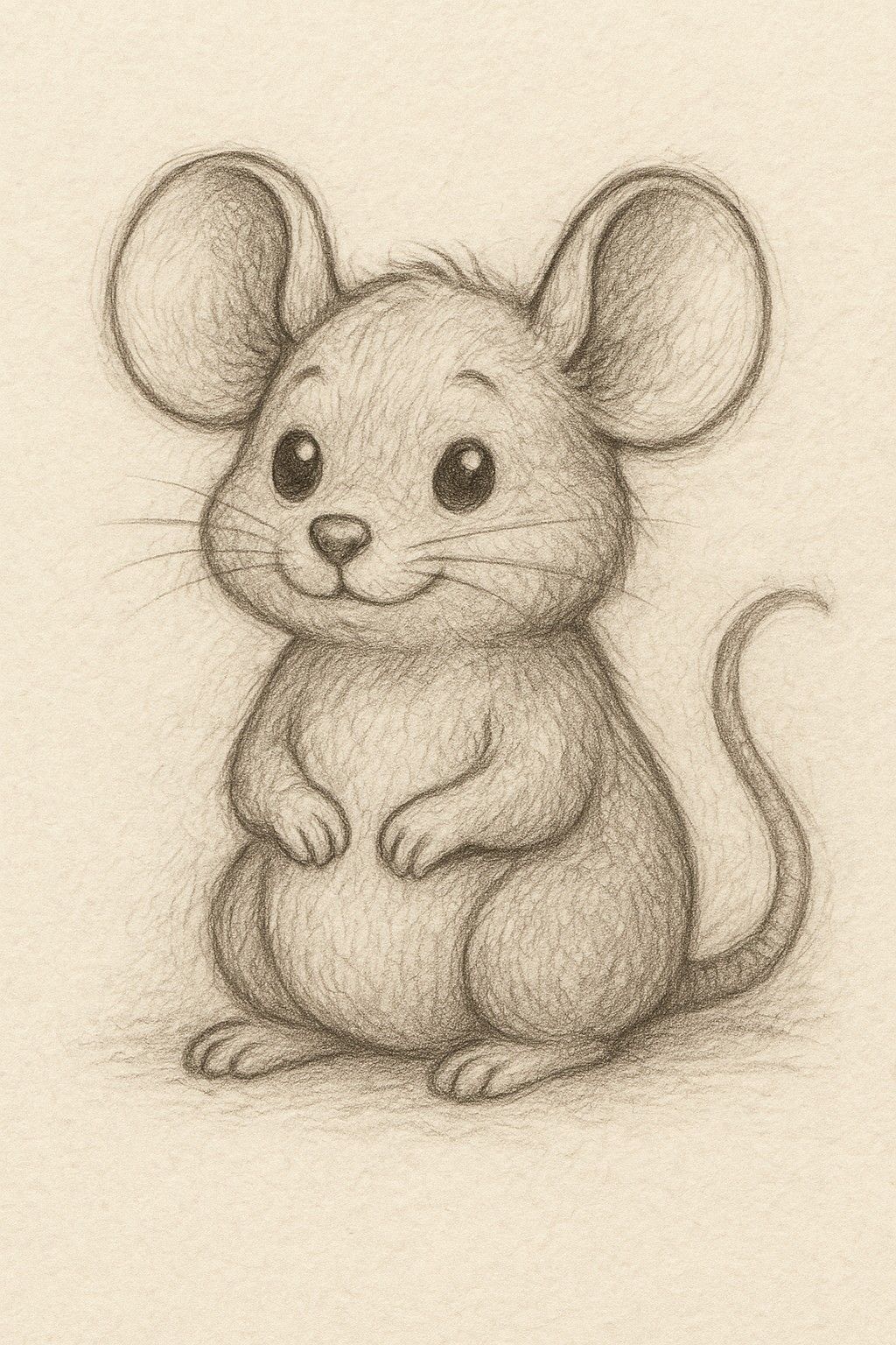 Adorable Mouse Standing Upright
