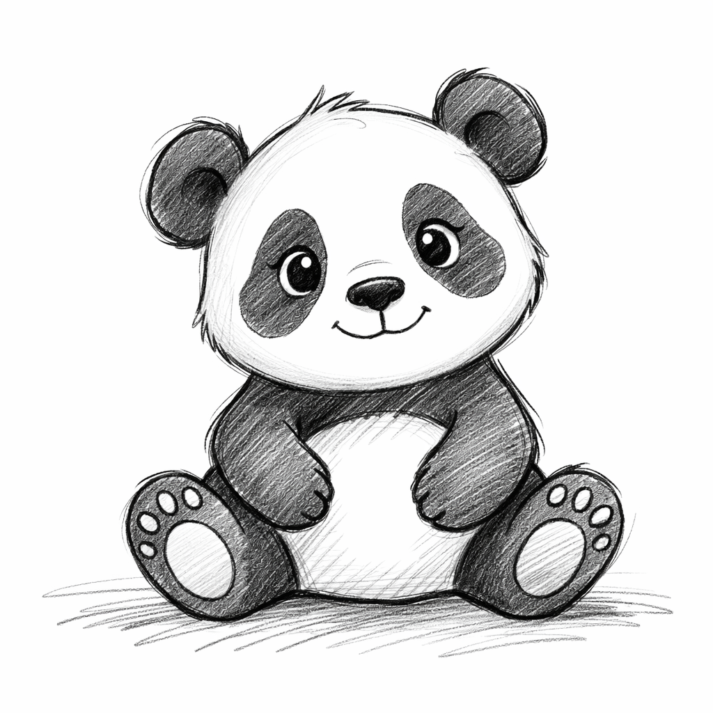 Adorable Panda Sitting with a Smile