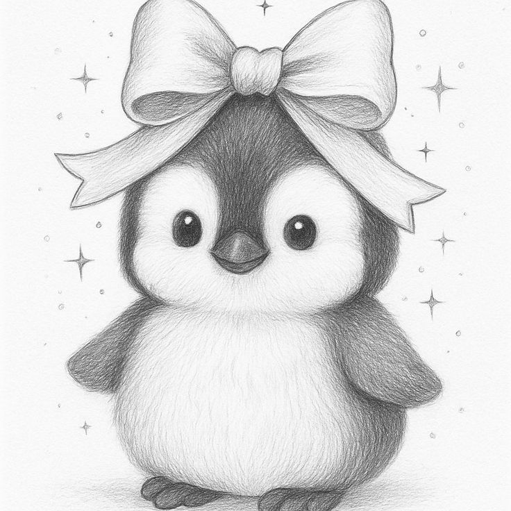 Adorable Penguin with Bow