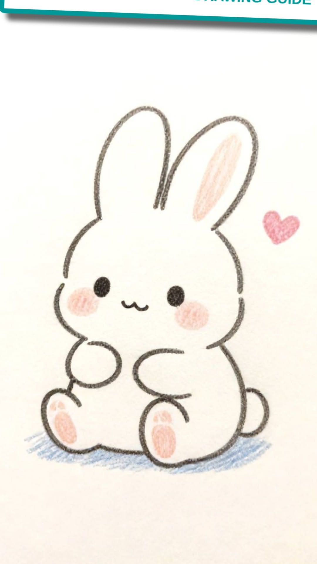 Adorable Sitting Bunny with Heart