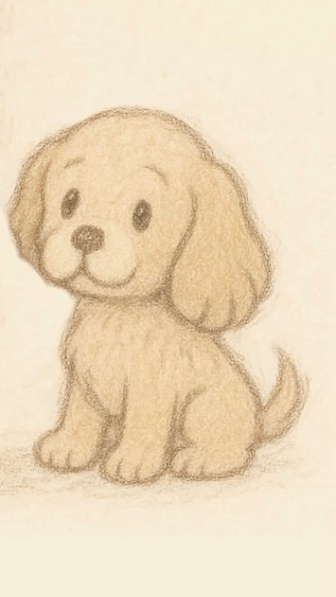 Adorable Sitting Puppy Sketch