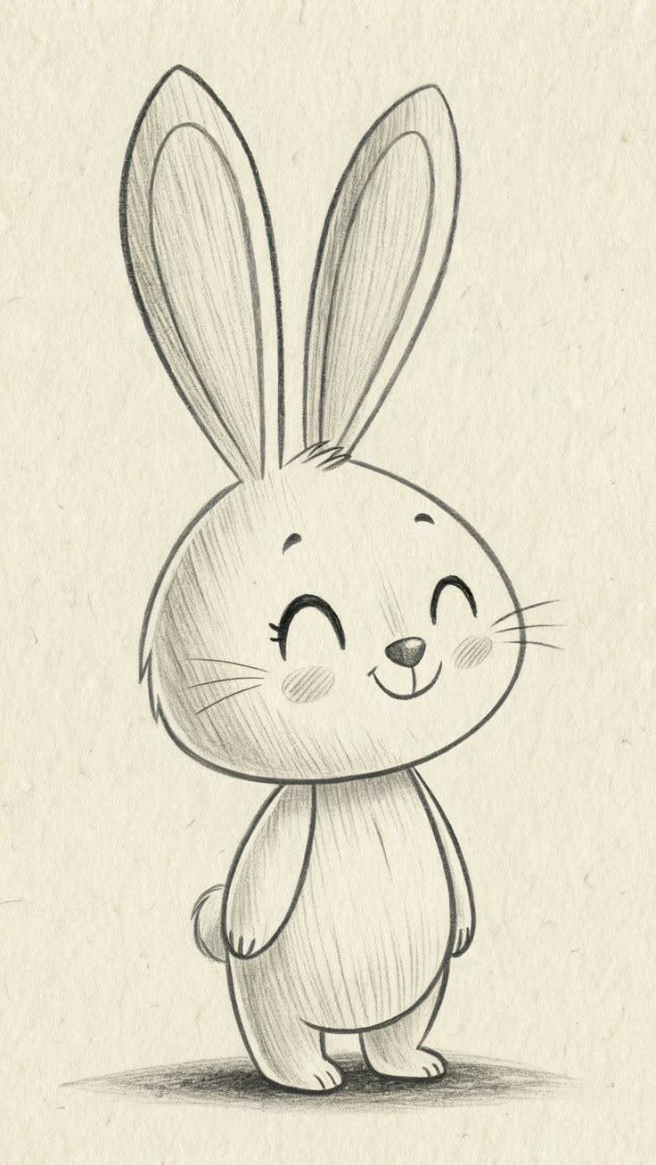 Adorable Smiling Bunny with Big Ears