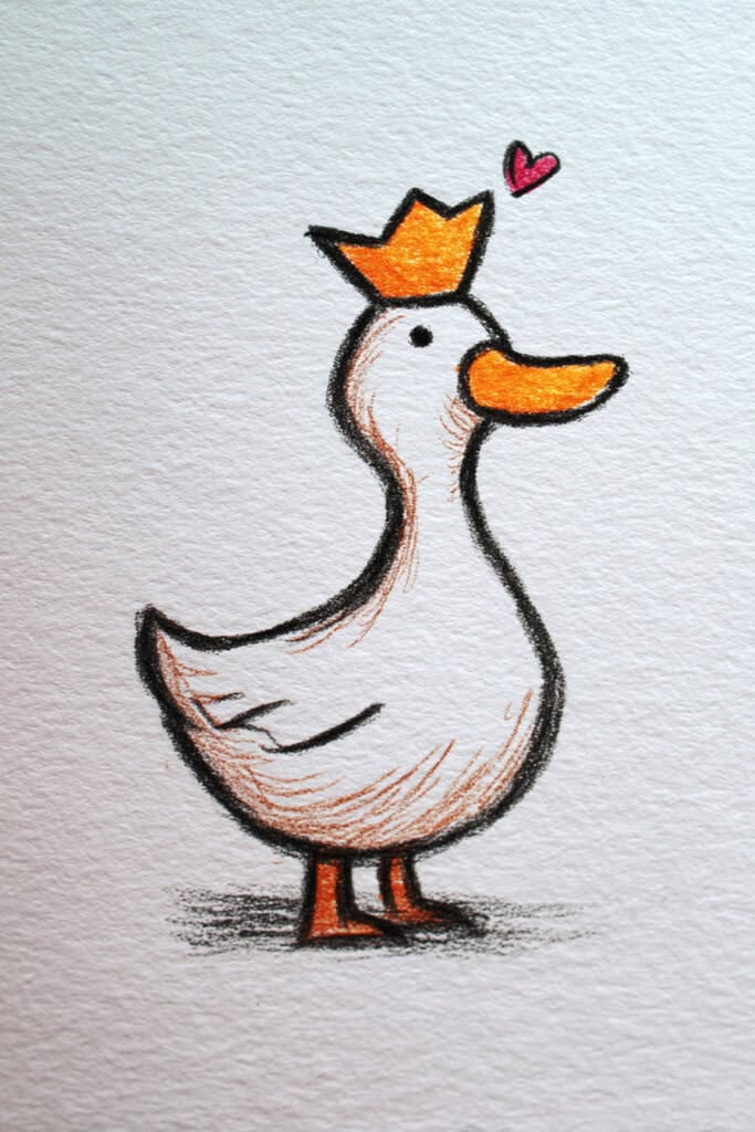 Charming Duck with Crown