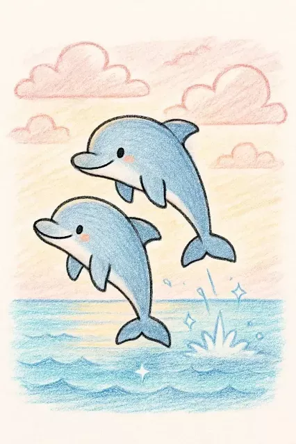 Playful Dolphins Leaping in the Ocean