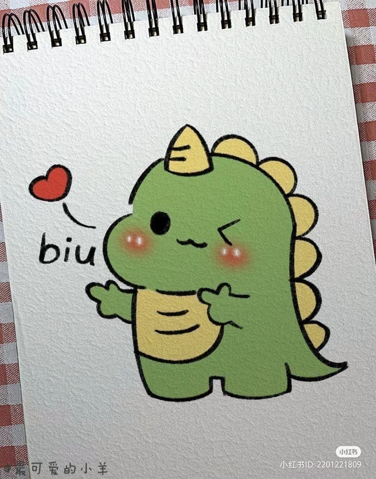 Adorable Baby Dinosaur Blowing a Kiss