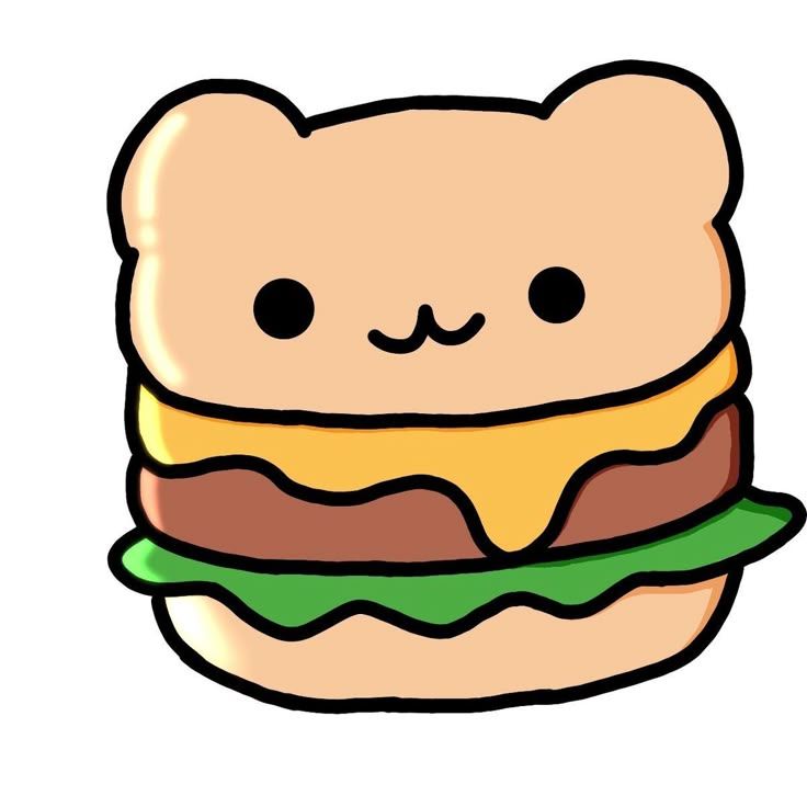 Adorable Bear Burger with Smiley Face