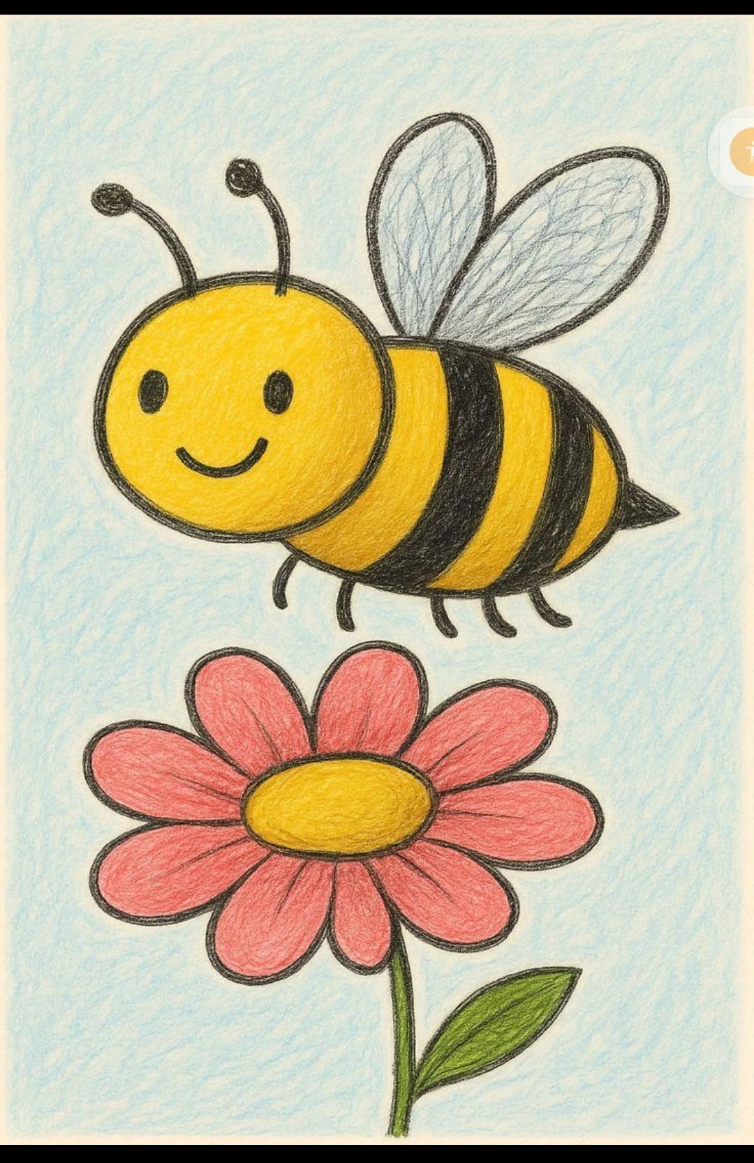 Adorable Bee Buzzing by a Bright Flower