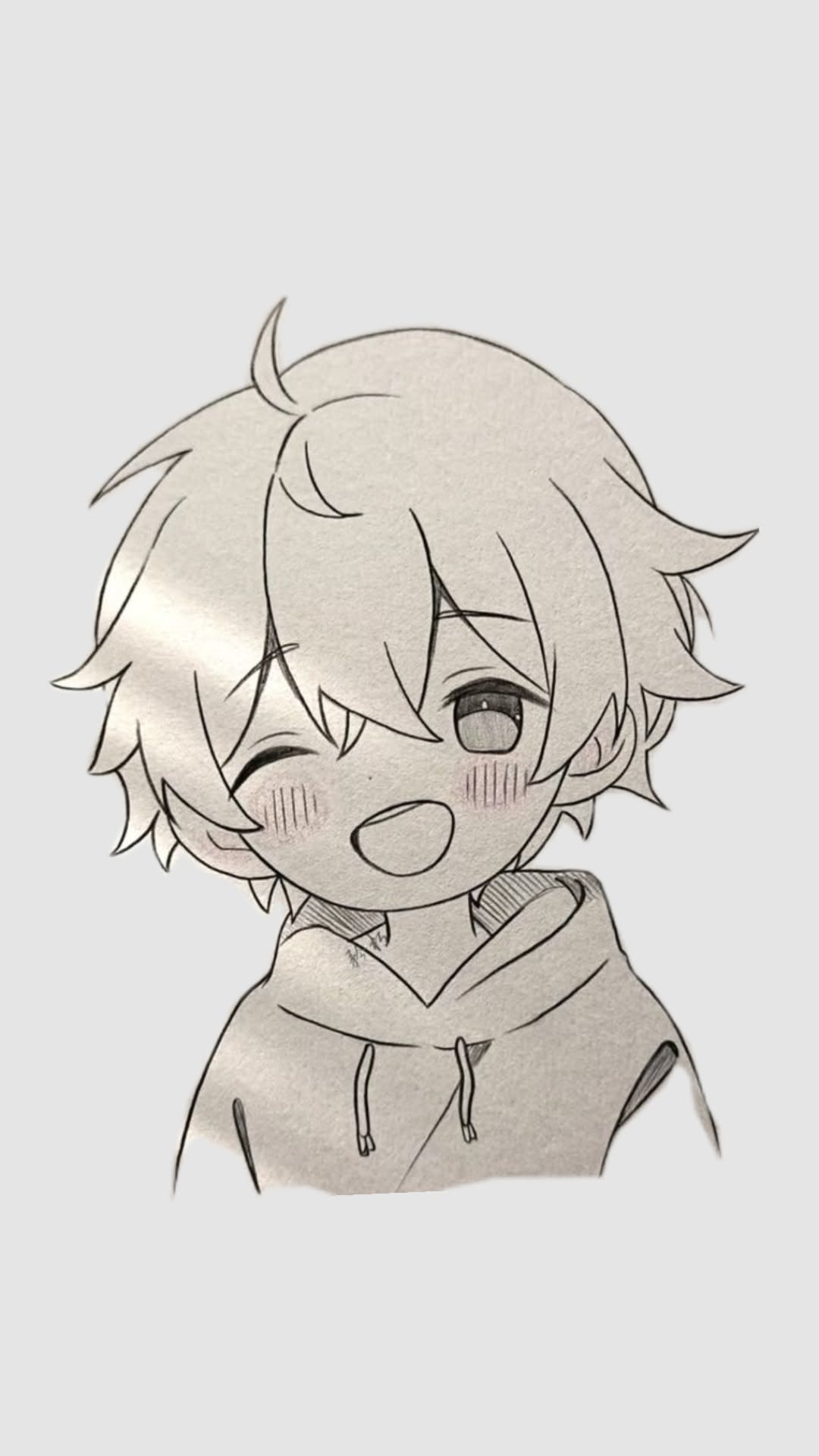 Cute Picture to Draw: Adorable Boy with Messy Hair and Big Smile