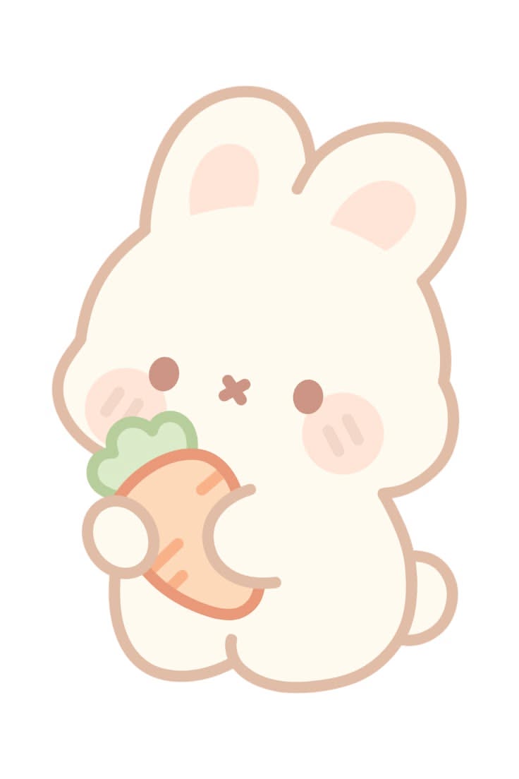 Adorable Bunny Holding a Carrot