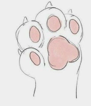 Adorable Cartoon Cat Paw with Pink Pads