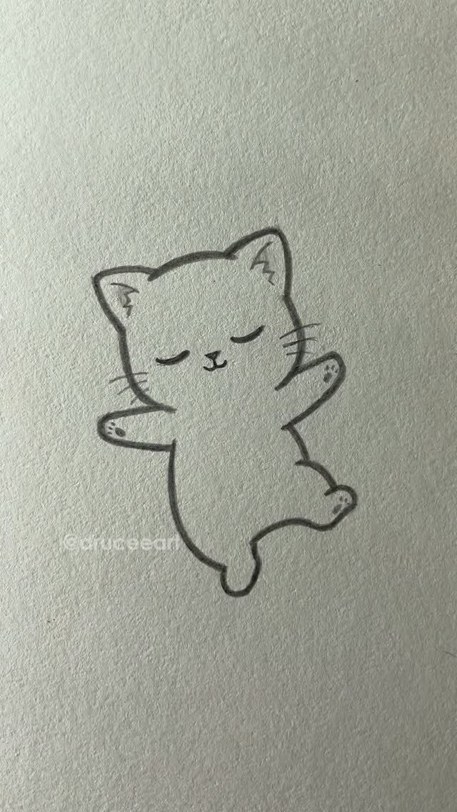 Adorable Cat Floating with Eyes Closed