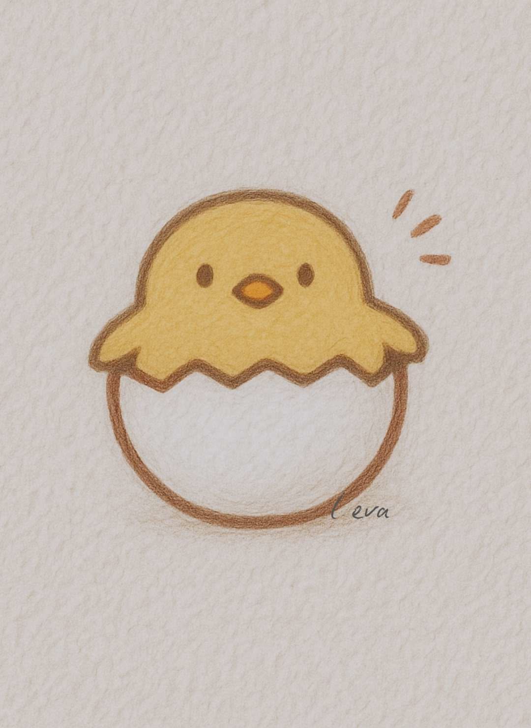 Adorable Chick Peeking from Eggshell