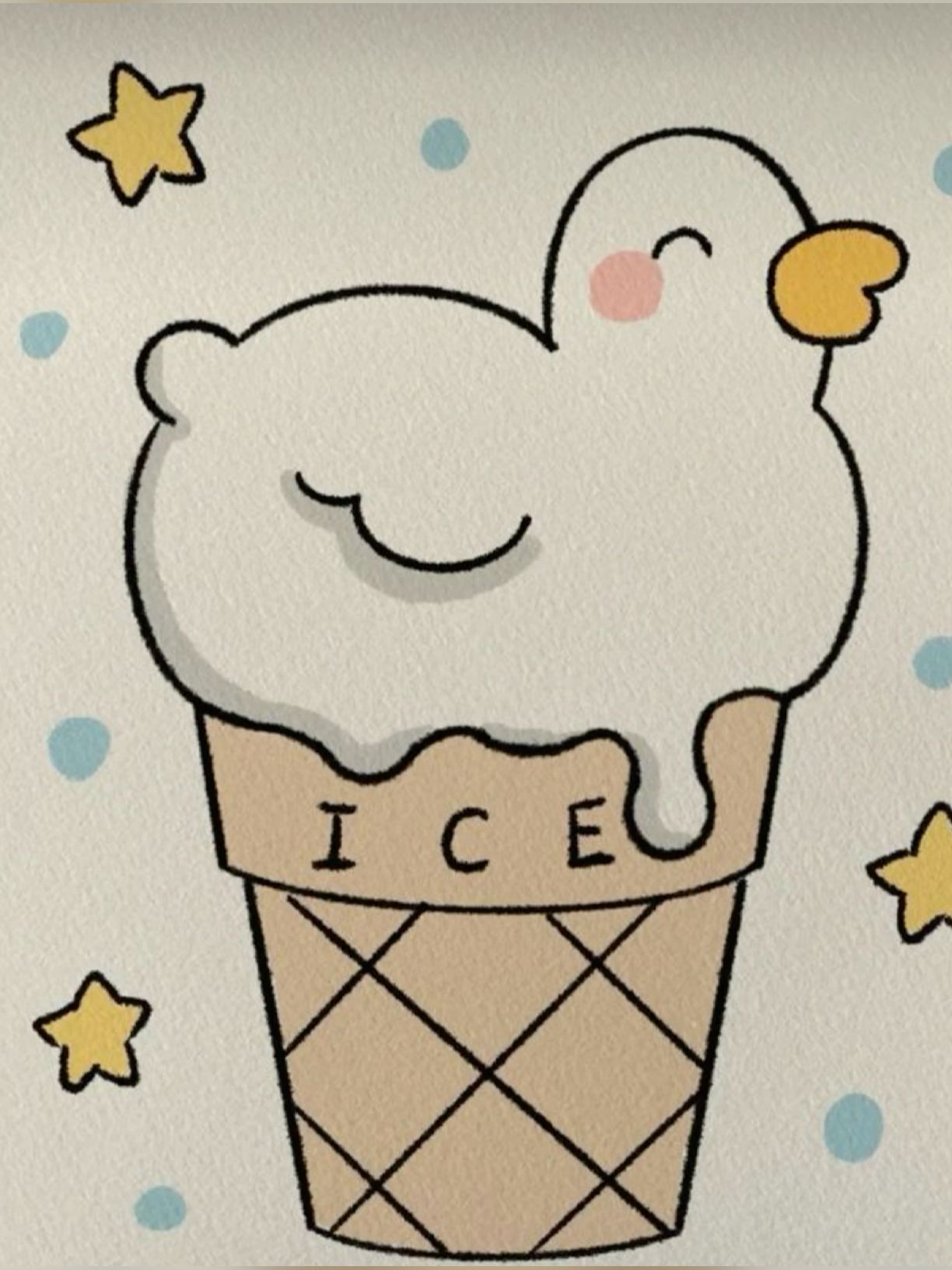 Adorable Duckling on Ice Cream Cone