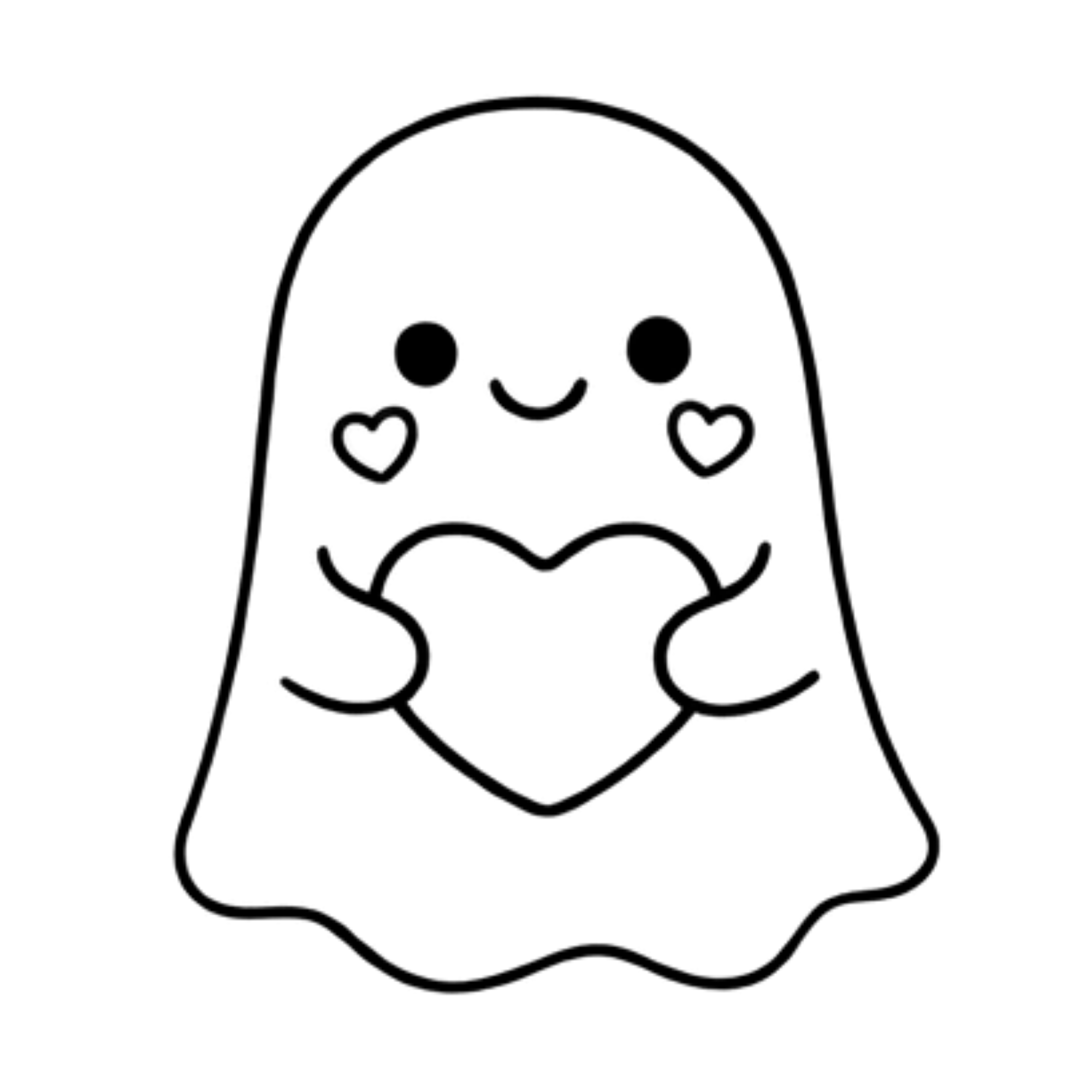 Adorable Ghost Holding Heart